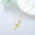wholesale 14K Gold Diamond Dainty Cross Pendant Necklace for Women-0-4