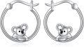 wholesale 925 Sterling Silver Koala Bear Hoop Earrings for Women - Adorable Animal Lover -0-0