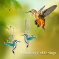 wholesale 925 Sterling Silver Hummingbird Dangle Drop Earrings with Enamel Stones for Women Girls Mom Daughter Gifts-0-5
