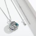 wholesale 925 Sterling Silver Blue Crystal Tree of Life Pendant Necklace-0-4