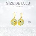 wholesale Natural Jade Earrings For Women 14k Gold Plated Sterling Silver Round Jade Jewelry Birthday Christmas Gifts For Women Mom Her -0-3