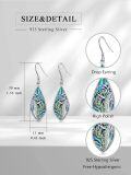 wholesale 925 Sterling Silver Abalone Shell Tree of Life Teardrop Dangle Earrings for Women's Gifts-0-4