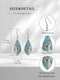 wholesale 925 Sterling Silver Abalone Shell Tree of Life Teardrop Dangle Earrings for Women's Gifts-0-4