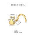 wholesale 14k Gold Cat Paw Nose Stud With Clear Stones-0-1