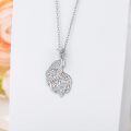 wholesale 925 Sterling Silver Peacock Pendant Necklace Platinum Rose Gold Plated Cubic Zirconia For Women-0-2