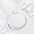 wholesale 925 Sterling Silver Cubic Zircon Solar System Bracelet for Women Universe Jewelry Gift-0-2