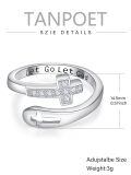 wholesale 925 Sterling Silver Cross Faith Rings Wholesale With Gold Accent-0-2