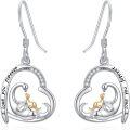 wholesale 925 Sterling Silver Swan Heart-Shaped Drop Earrings - Hypoallergenic Gift for Her-0-0