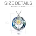 TOUPOP Sterling Silver Blue Crystal Celtic Tree Of Life Pendant Necklace-0-5
