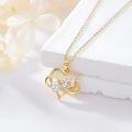 wholesale 14K Gold Diamond Heart Infinity Pendant Necklace - 3 CTW (Moissanite)-0-2