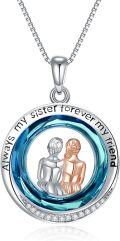 wholesale TOUPOP Sister Necklace For Sister (crystal A), Silver -0-0