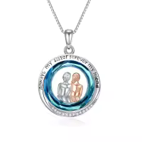 TOUPOP Silver Crystal Necklace For Sister-undefined