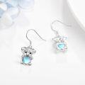 wholesale 925 Sterling Silver Cow Shape Stone Drop Dangle Earring  for Women Girls Mother's Day Birthday Anniversary Christmas Holiday Present Idea 36x18mm-0-3