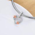 wholesale 925 Sterling Silver & 5A Zirconia Rose Flower Aunt Charm for Niece - Forever Love Gift-0-1