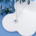wholesale 925 Sterling Silver Blue Opal Hexagram Star of David Pendant Necklace-0-4