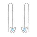 wholesale 925 Sterling Silver 6mm Heart Cut Moonstone Butterfly Threader Earrings for Women-0-0