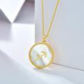 wholesale Gold 925 Sterling Silver Mother of Pearl Labradorite Stone 12 Constellations Zodiac Pendant Necklace-0-1