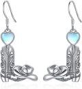 wholesale 925 Sterling Silver Cowboy Boot & Hat Dangle Earrings with Heart Charm-0-0