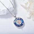 wholesale 925 Sterling Silver Blue Swarovski Crystal Ballerina Dance Tree of Life Pendant Necklace for Women-0-1