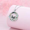 wholesale 925 Sterling Silver Raccoon Abalone Shell Pendant Necklace for Women-0-1