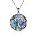 wholesale 925 Sterling Silver Tree Of Life Mother Child Abalone Shell Pendant Necklace For Women-0-0