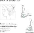wholesale 925 Sterling Silver Opal Triquetra Trinity Knot Drop Dangle Leverback Earrings - Moon & Stars  for Women Girls-0-3