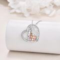 wholesale 925 Sterling Silver Heart Pendant with Alpaca and Dog Charm for Mom & Daughter Forever My Friend s-0-2