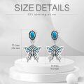 wholesale 925 Sterling Silver Turquoise Butterfly Drop Earrings for Women Girls Gift Idea-0-4