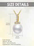 TOUPOP 14K Gold Freshwater Pearl Bow Heart Dolphin Pendant Necklace-0-3