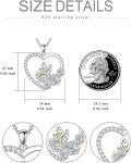 wholesale 925 Sterling Silver Butterfly & Rose Heart Pendant Necklace for Women-0-4