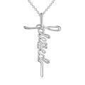 wholesale 925 Sterling Silver Infinity Cross Pendant Necklace with Stones for Women - Faith & Hope s-0-0