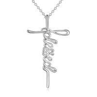 wholesale 925 Sterling Silver Infinity Cross Pendant Necklace with Stones for Women - Faith & Hope s-Blessed