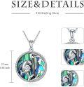 wholesale 925 Sterling Silver Dolphin Round Abalone Shell Pendant Necklace for Women Sea Life s-0-3