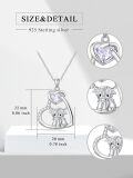 wholesale Sterling Silver Stone Highland Cow Heart Pendant Scotland Jewelry Gift-0-28