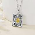 wholesale 925 Sterling Silver Sunflower Book Shape Photo Locket Pendant Chain Necklaces for Women Mother's Day Gifts-0-1
