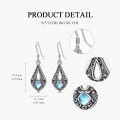 wholesale 925 Sterling Silver Teardrop Moonstone Filigree Drop Dangle Earrings with Butterflies and Bees for Women-0-4