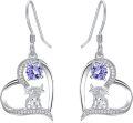 wholesale Sterling Silver Highland Cow Sunflower Dangle Stud Leverback Hoop Earrings-0-9
