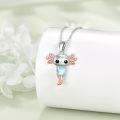 wholesale  Sterling Silver & Moonstone Axolotl Necklace - Hypoallergenic 925 Silver Pendant Gift for Women-0-3