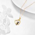 wholesale 14K Gold Heart-Shaped Pendant with Cats and Stars - Love You Forever Necklace-0-4