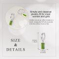 wholesale 925 Sterling Silver Green Jade Rectangle Drop Huggie Hoop Earrings-0-4