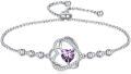 wholesale TOUPOP Heart Birthstone Bracelet 925 Sterling Silver Double Heart Bracelet Love You For Always And Forever Jewelry Anniversary Birthday Christmas Gifts For Women Wife Her -0-0