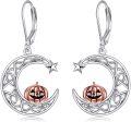 wholesale 925 Sterling Silver Celtic Moon Halloween Bat Pumpkin Drop Dangle Leverback Earrings for Women-0-0