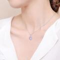 wholesale 925 Sterling Silver Platinum Plated Sky Blue Topaz Heart Pendant Necklace With Cz Bail-0-1
