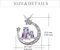 wholesale 925 Sterling Silver Purple Enamel Owl & Stars Pendant Necklaces Never Give Up Inspiring Gifts for Her-0-3