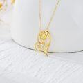 wholesale 14K Gold Infinity Love Heart with Diamond and Sunflower Charm Pendant Necklace for Women Gifts-0-2