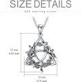wholesale 925 Sterling Silver Celtic Knot Triquetra Leaf Design Pendant Necklace for Women-0-5