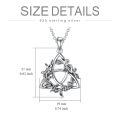wholesale 925 Sterling Silver Oxidized Celtic Trinity Knot Leaf Vine Pendant Necklace For Women-0-5