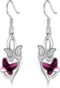 wholesale  Sterling Silver Crystal Butterfly Dragonfly Bee Dangle Drop Earrings -0-6