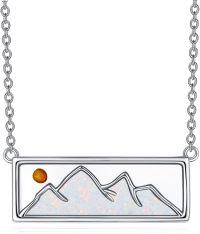 wholesale Sterling Silver Mustard Seed Necklace w Turquoise Abalone White Shell Opal Christian Faith Jewelry-Square White Opal