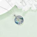 wholesale 925 Sterling Silver Blue Crystal Tree of Life Pendant Necklace for Women Christmas s-0-2